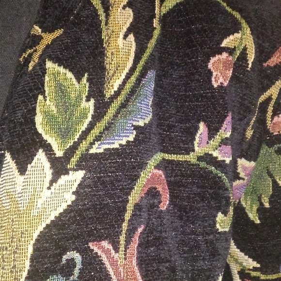 🍁🌿EUC FLORAL TAPESTRY WOVEN OPEN BLAZER DRESS JACKET DRESS CARDIGAN LADIES XL - Picture 4 of 7